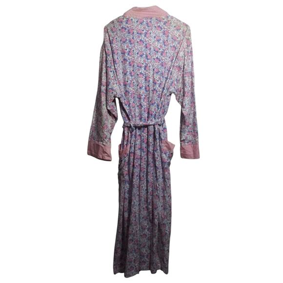Vintage Victoria's Secret 90s Gold Label Floral Rose Belted Robe Cotton Size M/L - Picture 3 of 9